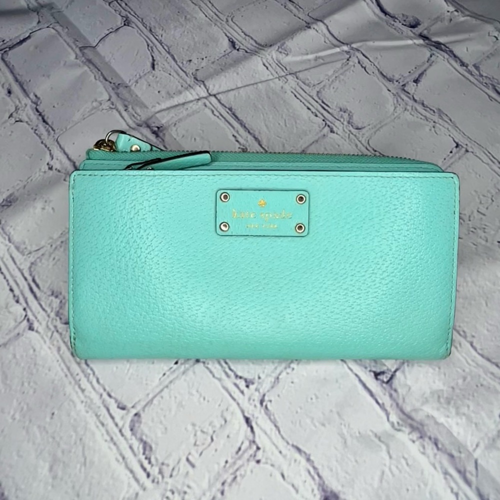 KATE SPADE bright blue wallet/wristlet